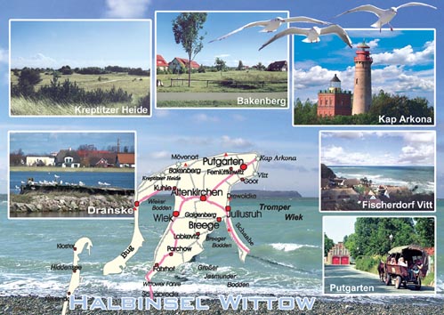 Ansichtskarte Postkarte R�gen , Wittow mit Karte R� 108